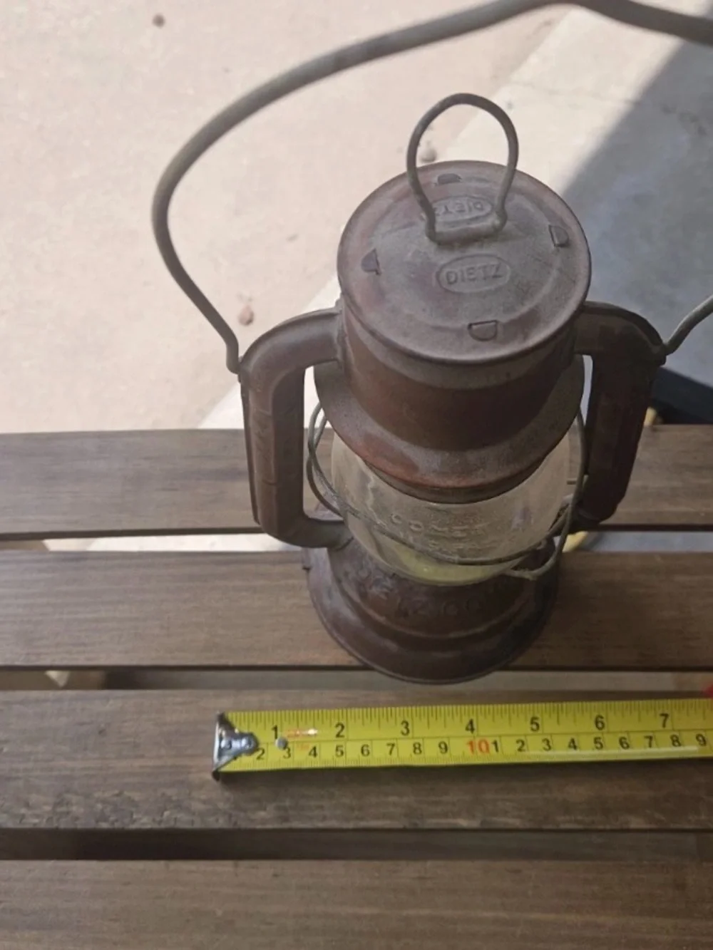 Vintage Dietz Comet Railroad Oil Lantern Original Embossed Globe